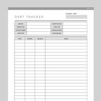 Debt Payoff Planner Editable - Grey