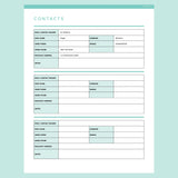 Detailed Contact Information Template Editable