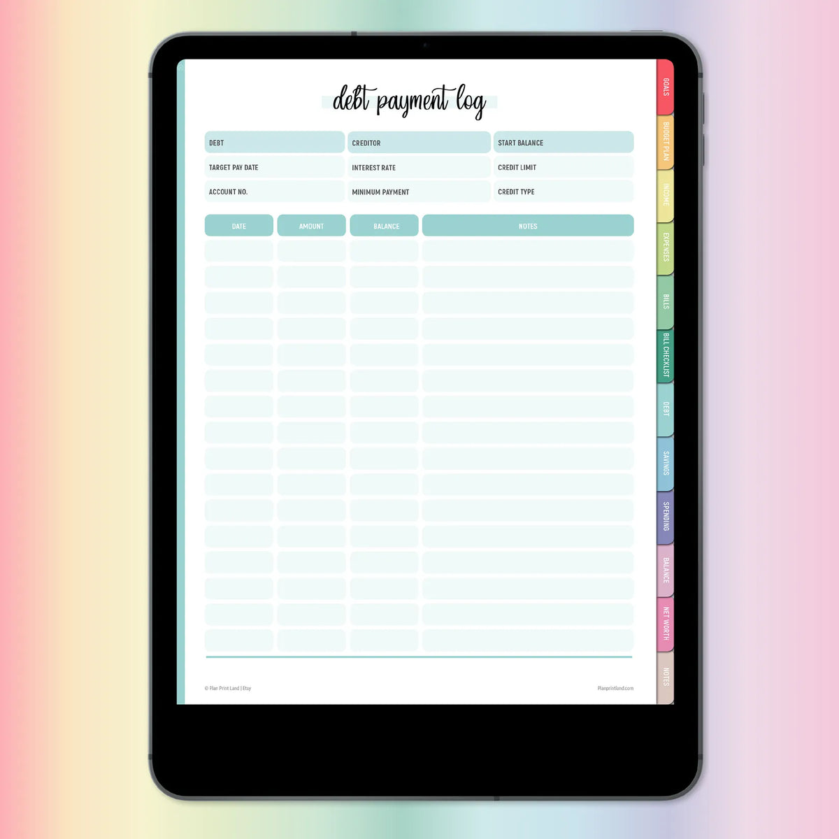Digital Budget Planner For iPad And PDF Annotation Programs
