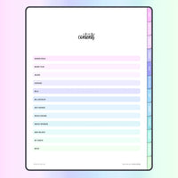 Contents Page for Digital Budget Planner - Bubblegum Color Scheme