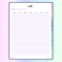 Digital Child Custody Journal - Monthly Calendar Overview