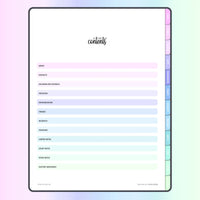 Digital Child Custody Journal Contents Page - Bubblegum color scheme