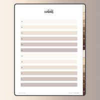 Hyperlined Contents page on A digital notebook PDF