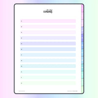 Digital Dot Grid Notebook - Contents Page for Bubblegum color theme
