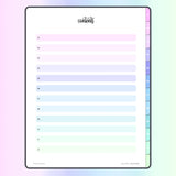 Digital Dot Grid Notebook - Contents Page for Bubblegum color theme