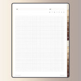 Digital graph paper for hyperlinked PDF Notebook