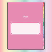 Section divider page in digital note taking book