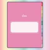 Section divider page in digital note taking book