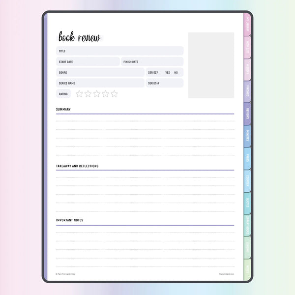 Digital Reading Journal | Hyperlinked PDF File For Goodnotes