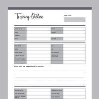 Dog Training Outline Agreement Printable - Grey