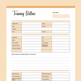Dog Training Outline Agreement Printable - Orange