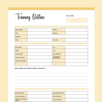 Dog Training Outline Agreement Printable - Yellow