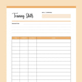 Dog Training Skills Sheet Printable - Orange