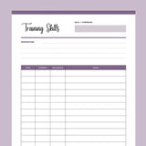 Dog Training Skills Sheet Printable - Purple