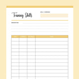 Dog Training Skills Sheet Printable - Yellow