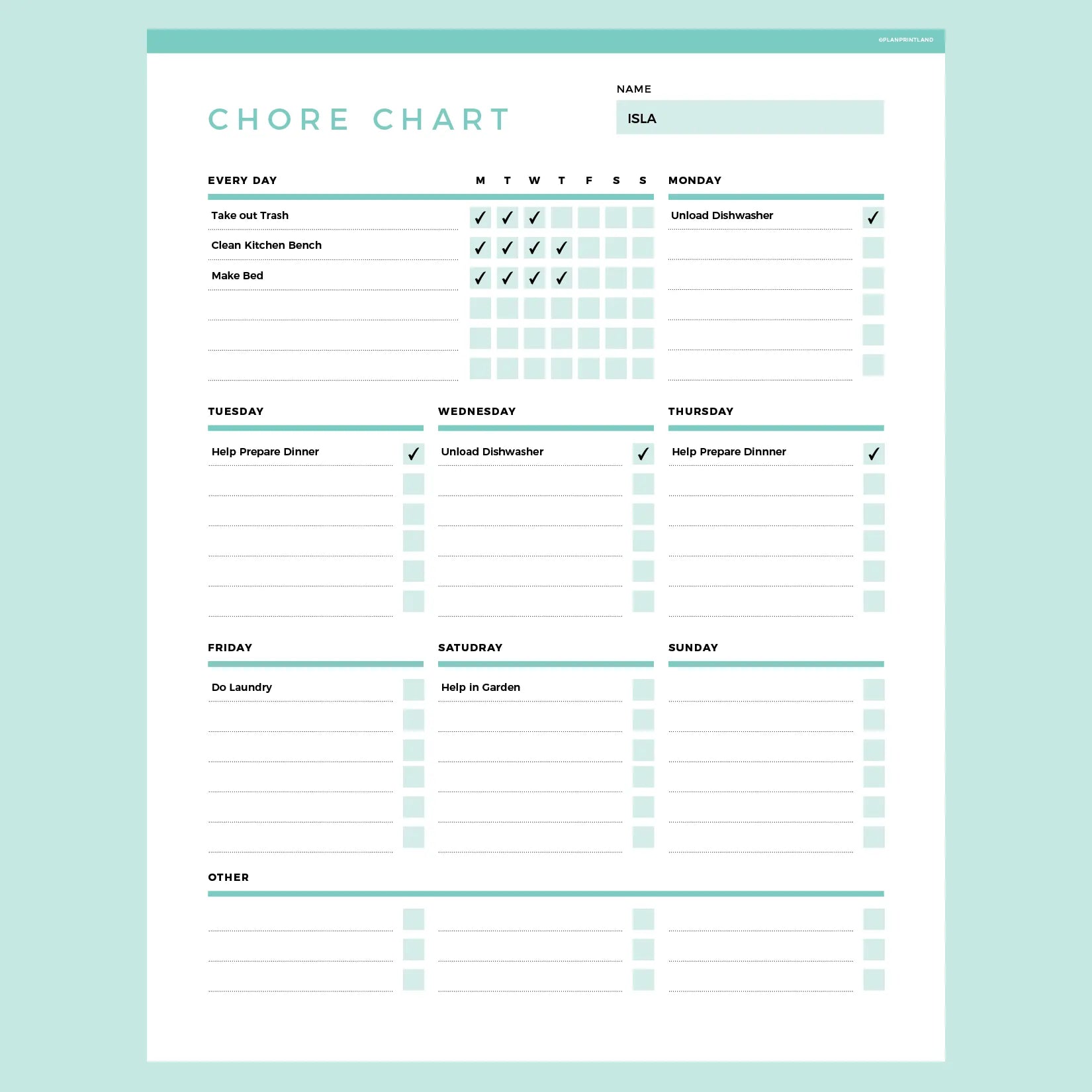 Editable Adult Chore Chart | Instant Download Fillable PDF | A4 and US Letter – Plan Print Land editable-adult-chore-chart-instant-download-fillable-pdf-a4-and-us-letter-plan-print-land