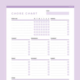 Editable Adult Chore Chart - Purple