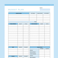 Editable Budget Planner Template - Dark Blue