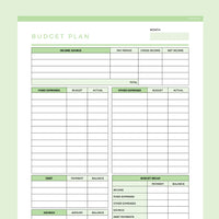 Editable Budget Planner Template - Green