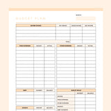 Editable Budget Planner Template - Orange