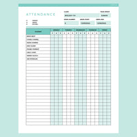 Editable Class Attendance Tracker