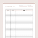 Editable Expense Tracking Template - Brown