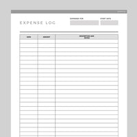 Editable Expense Tracking Template - Grey