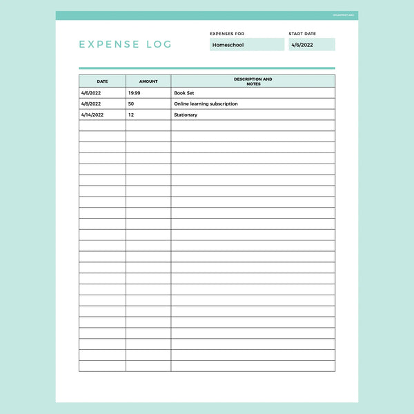 Editable Expense Tracking Template