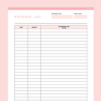 Editable Expense Tracking Template - Red