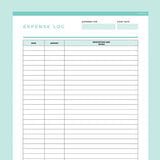 Editable Expense Tracking Template - Teal
