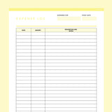 Editable Expense Tracking Template - Yellow