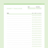 Editable Habit Tracker Template - Green