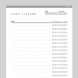 Editable Habit Tracker Template - Grey