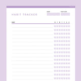 Editable Habit Tracker Template - Purple
