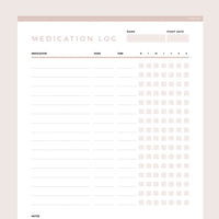 Editable Medication Tracker Template - Brown