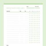 Editable Medication Tracker Template - Green