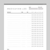 Editable Medication Tracker Template - Grey