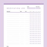 Editable Medication Tracker Template - Purple