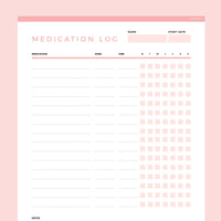 Editable Medication Tracker Template - Red