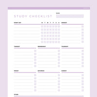 Editable Planner For Study - Lavendar