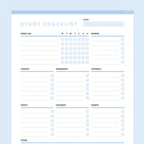 Editable Planner For Study - Light Blue