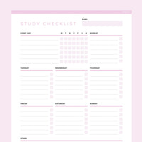 Editable Planner For Study - Pink