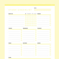 Editable Planner For Study - Yellow
