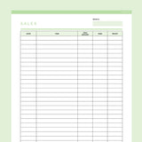 Editable Simple Sales Tracker - Green