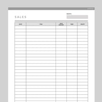 Editable Simple Sales Tracker - Grey