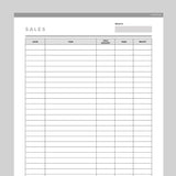 Editable Simple Sales Tracker - Grey