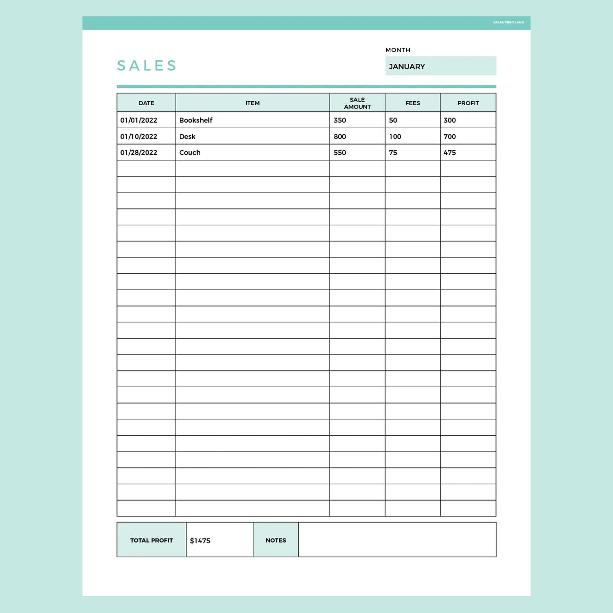 Editable Simple Sales Tracker | Instant Download Fillable PDF | A4 and ...