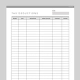 Editable Tax Deduction Tracker - Grey
