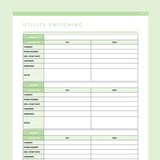 Editable Utility Switching Tracker - Green