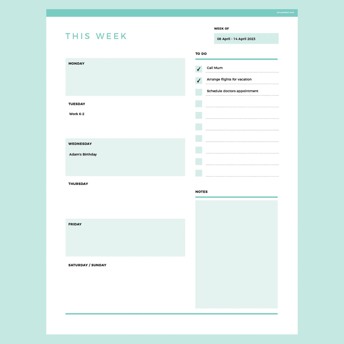 Weekly Template Form Weekly Planner Template Fillable Fillable Planning Printables – Abby